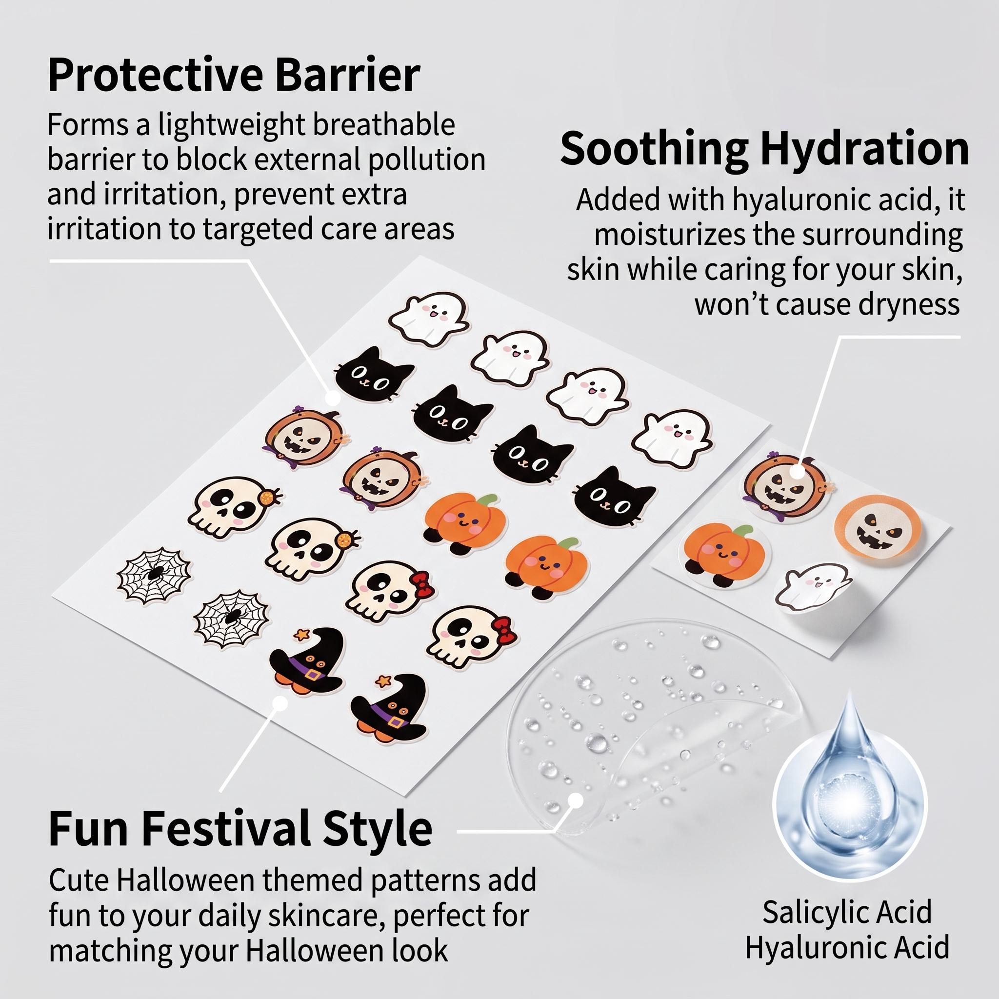 Skincare Moisturizer - Parches para Acné de Halloween con