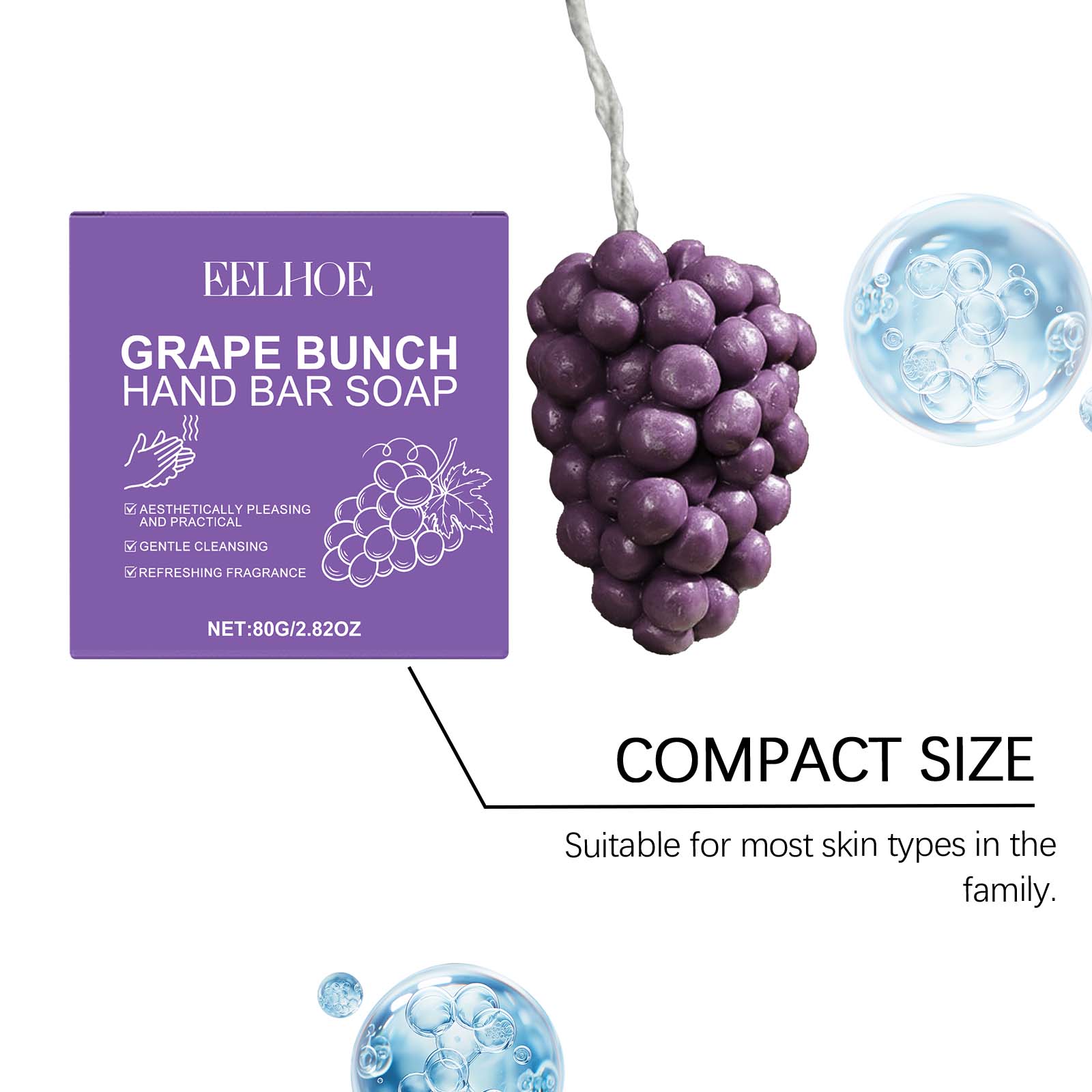 Jabón en Barra Eelhoe Grape Bu - Skincare Routine reseña y precio